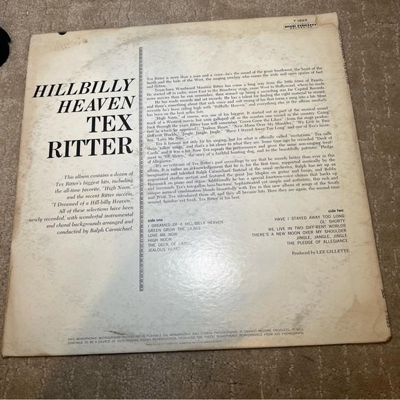 Text Ritter-Hillbilly Heaven- vintage vinyl record from 1961 - Picture 2 of 9